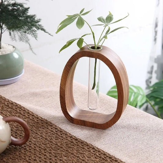 NordHaven™ Solid Wood Glass Vase - VERRANOO