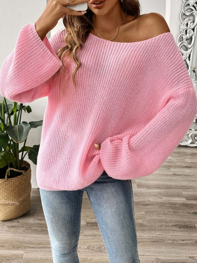 One - Shoulder Hazel Loose Sweater - VERRANOO