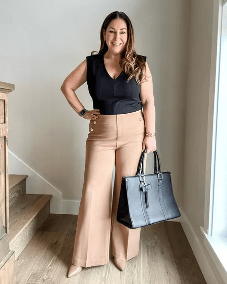 OpraStyle Luxe – Tummy Control Button Wide Leg Pant - VERRANOO