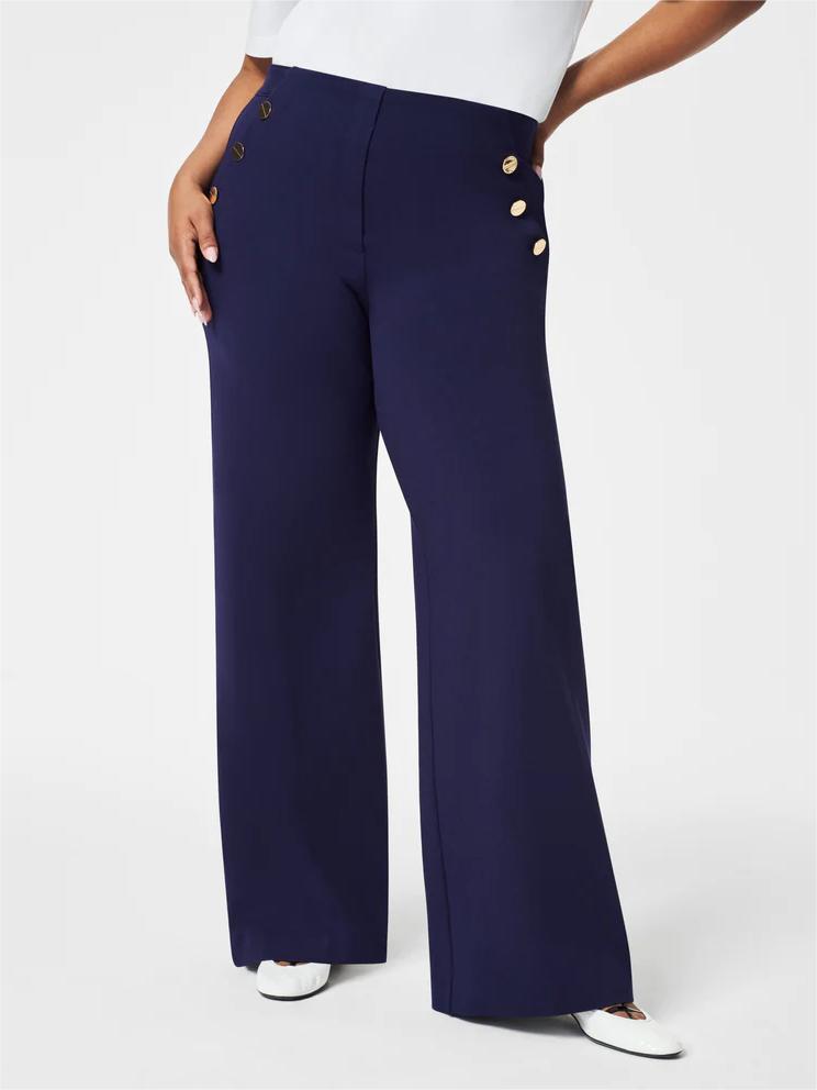 OpraStyle Luxe – Tummy Control Button Wide Leg Pant - VERRANOO