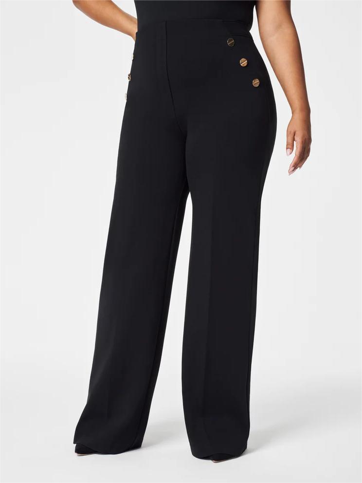 OpraStyle Luxe – Tummy Control Button Wide Leg Pant - VERRANOO