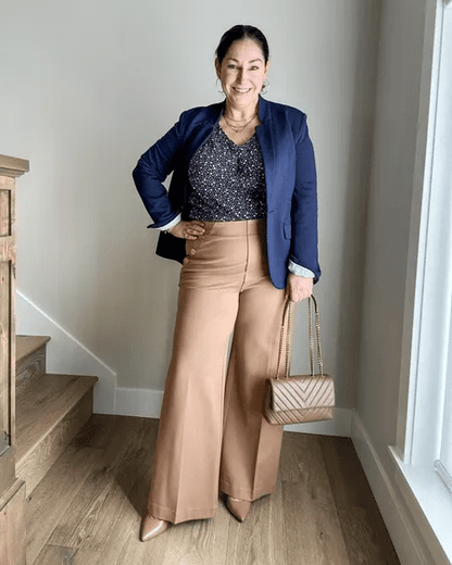 OpraStyle Luxe – Tummy Control Button Wide Leg Pant - VERRANOO