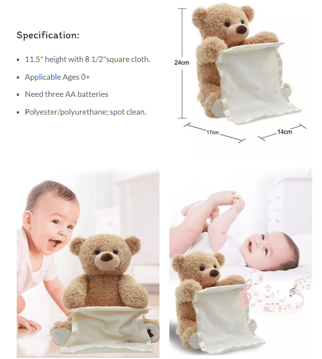 PeaceBear™ Peek - A - Boo Plush Bear - VERRANOO