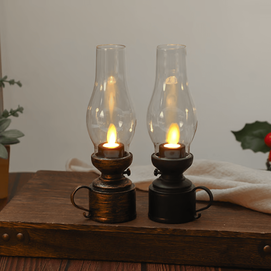 RetroGlow Vintage LED Kerosene Lamp - VERRANOO