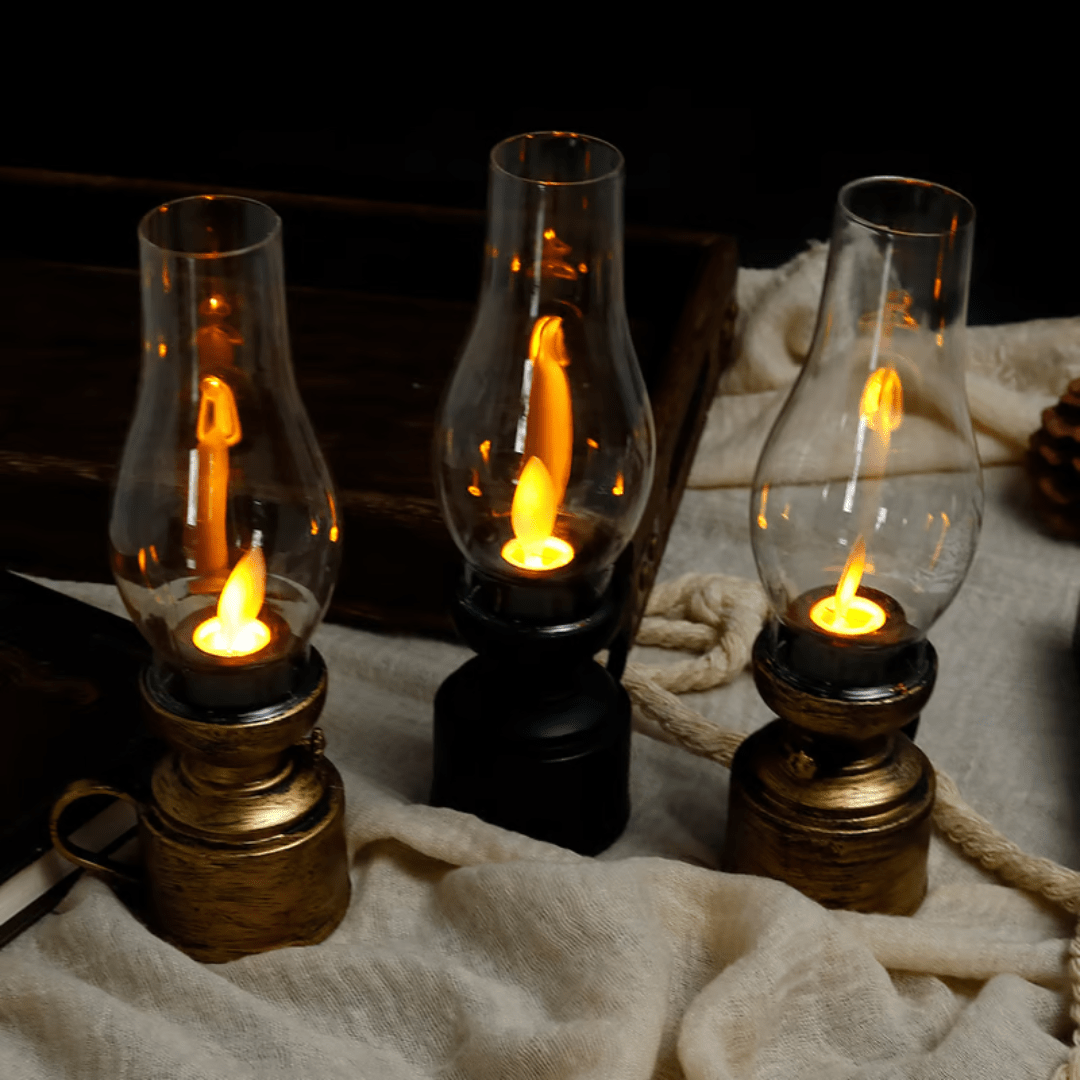 RetroGlow Vintage LED Kerosene Lamp - VERRANOO