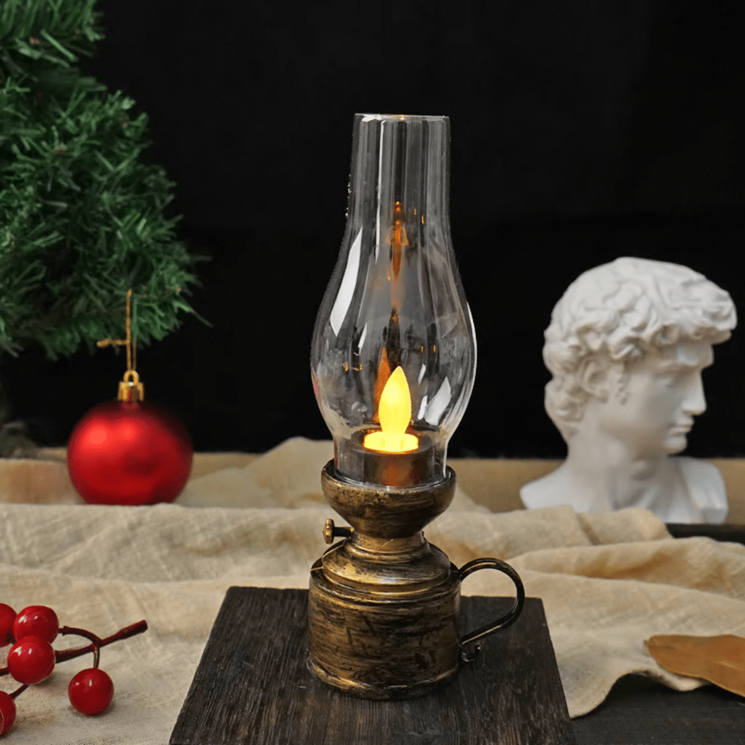 RetroGlow Vintage LED Kerosene Lamp - VERRANOO