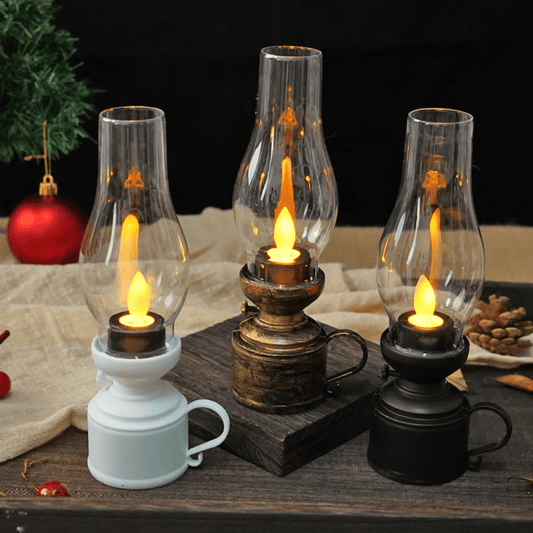 RetroGlow Vintage LED Kerosene Lamp - VERRANOO