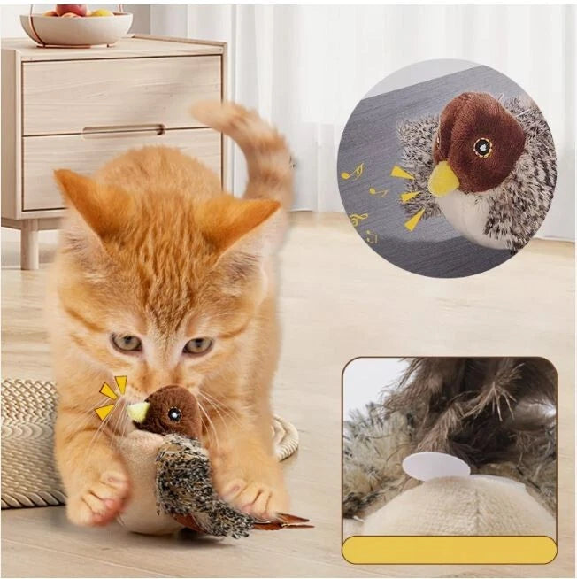 CheerPet™ Interactive and Automatic Chirping Bird Cat Toy for Cat Exercise