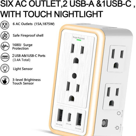 SmartPlug Multi Plug Outlet Surge Protector - VERRANOO