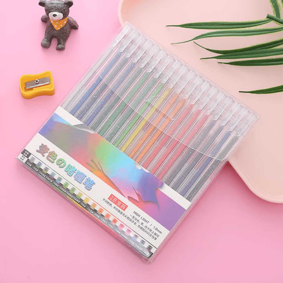 SparkleScript Glitter Gel Pen Set - VERRANOO