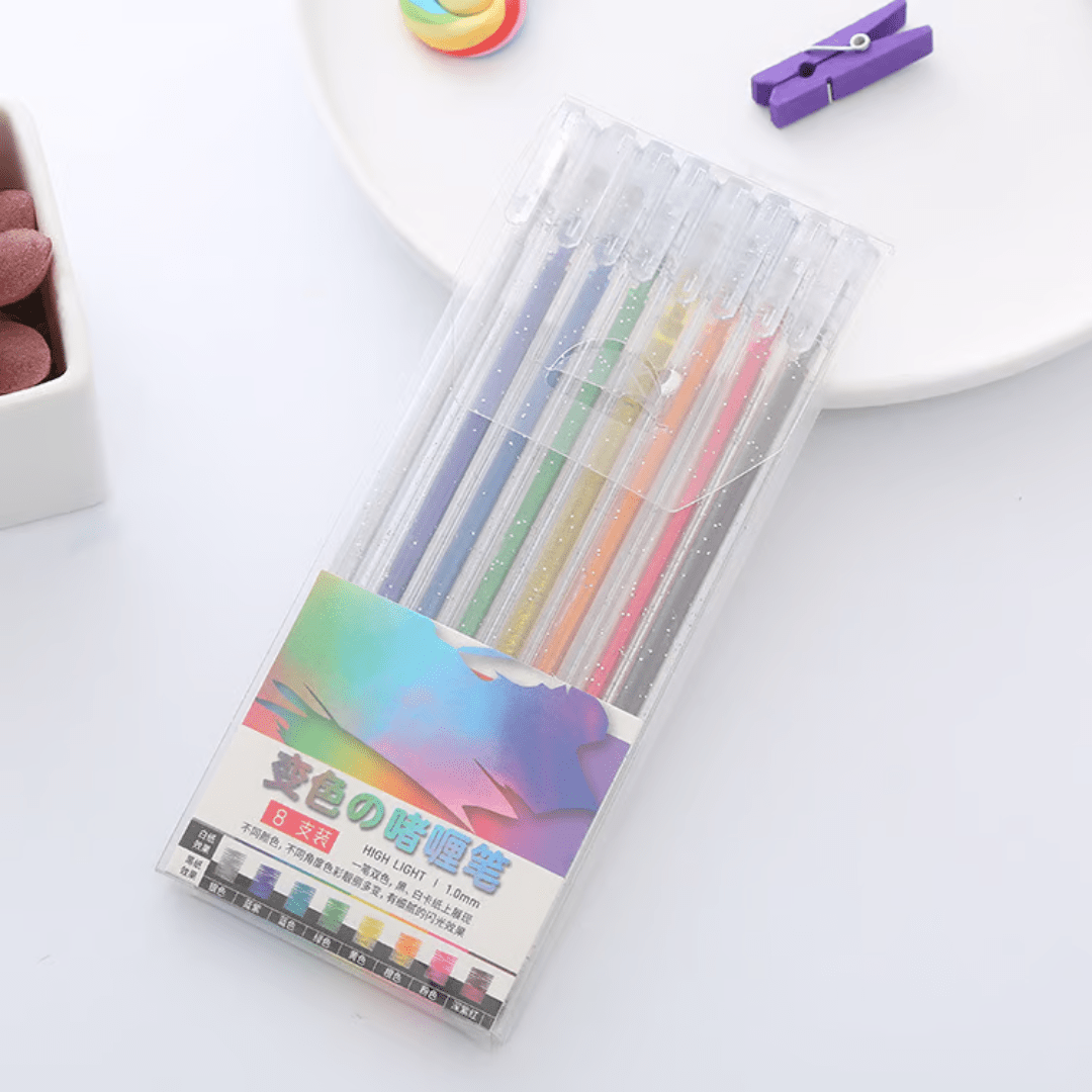 SparkleScript Glitter Gel Pen Set - VERRANOO