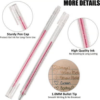 SparkleScript Glitter Gel Pen Set - VERRANOO