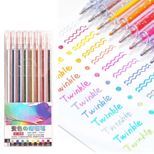 SparkleScript Glitter Gel Pen Set - VERRANOO