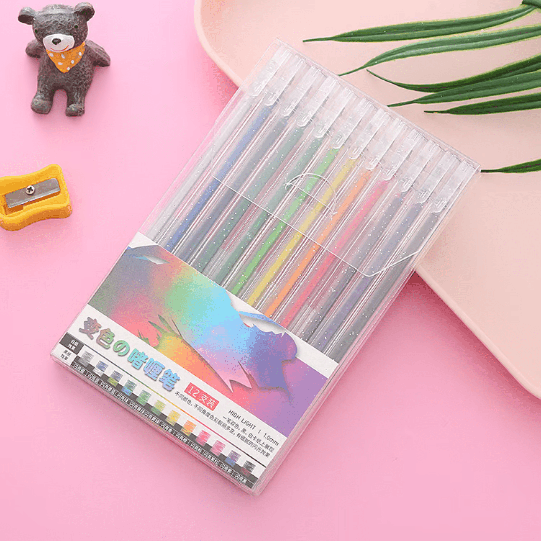 SparkleScript Glitter Gel Pen Set - VERRANOO