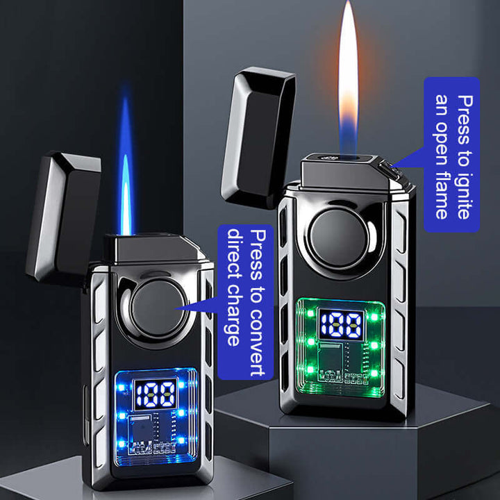 50% OFF + FREE SHIPPING | Multi-Functional Dual Flame Lighter with Colored Lights