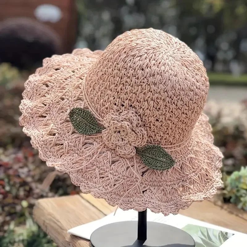 SunWeave Luxe – Elegant Crochet Straw Hat with Ruffle Detail - VERRANOO