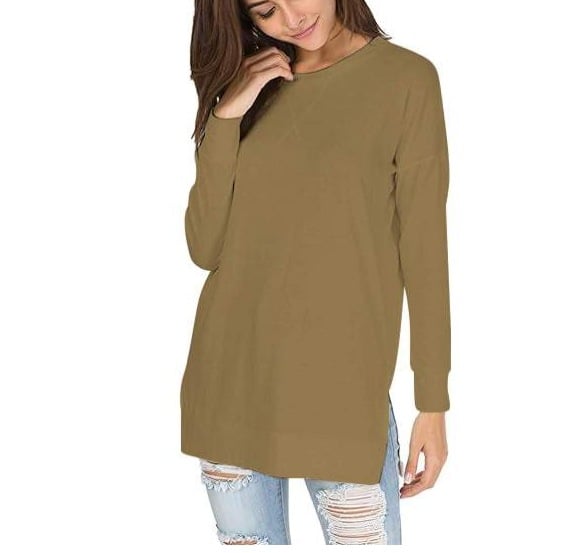 UrbanEase Essentials – Casual Round Neck Solid Color Top - VERRANOO