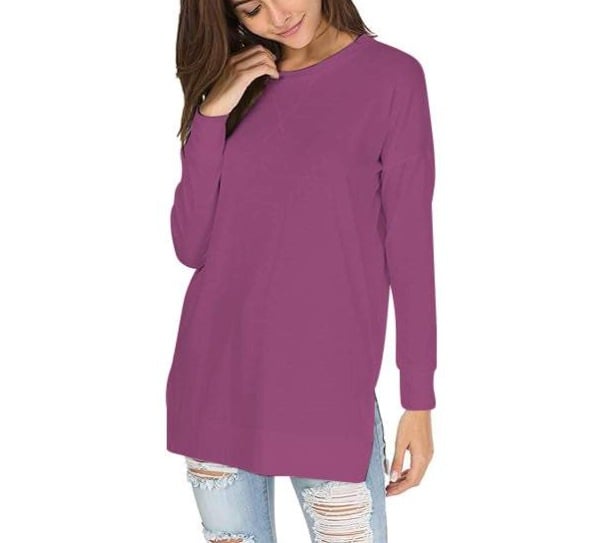 UrbanEase Essentials – Casual Round Neck Solid Color Top - VERRANOO