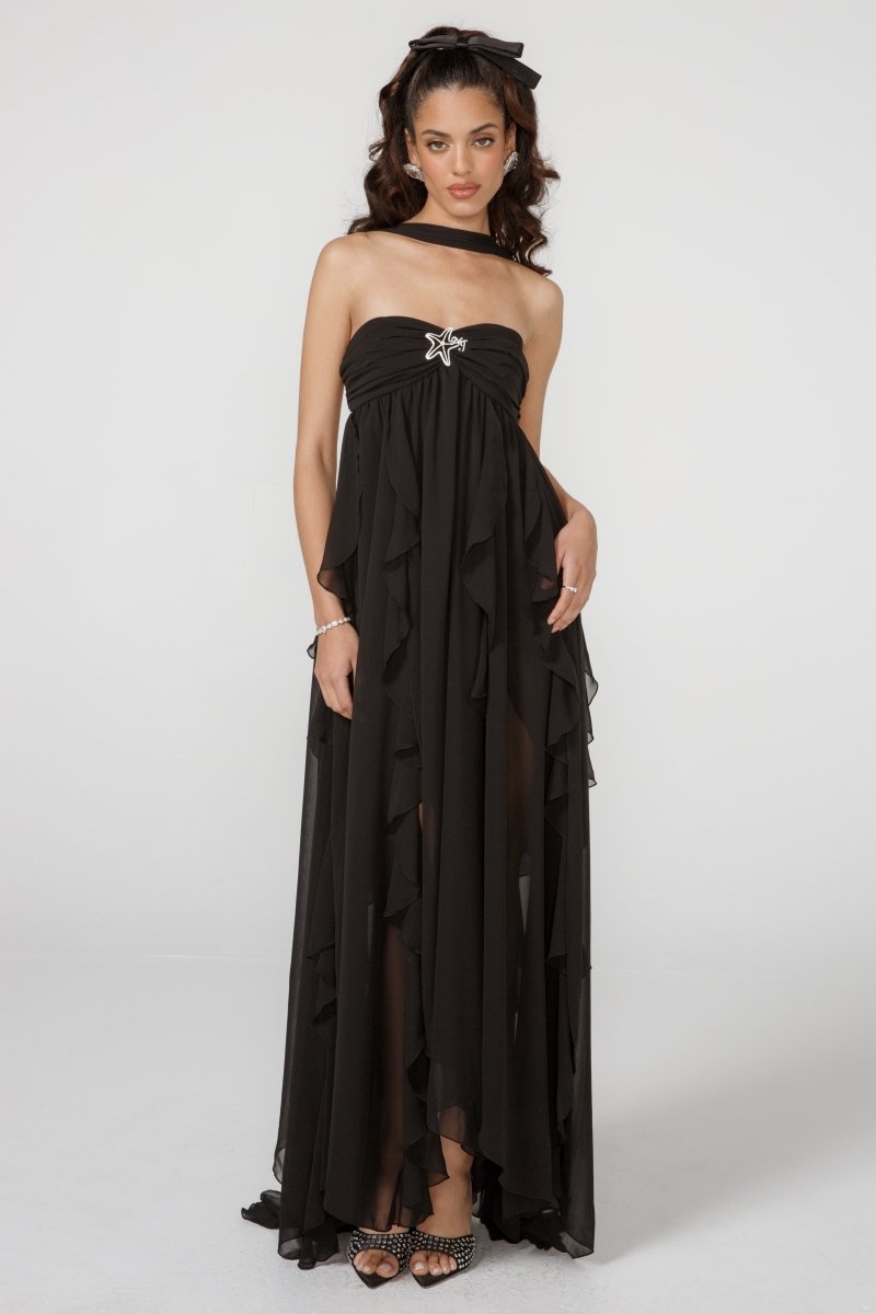 verranoo - French halterneck chiffon dress - VERRANOO