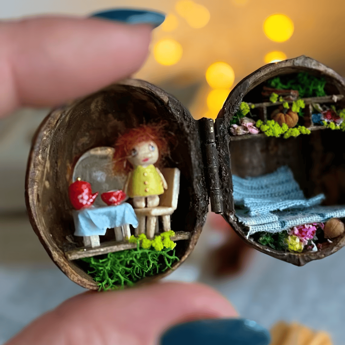 WalnutWhim Mini Library – A Tiny World of Enchantment Inside a Walnut Shell - VERRANOO