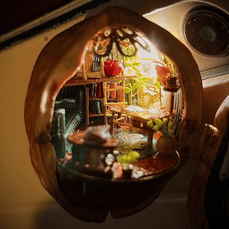 WalnutWhim Mini Library – A Tiny World of Enchantment Inside a Walnut Shell - VERRANOO