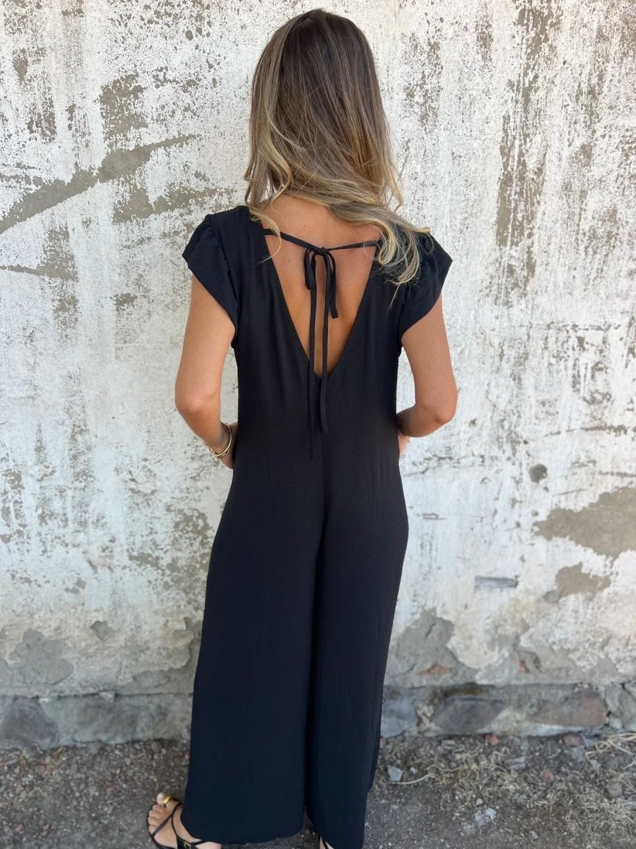 WildFemme Leopard V - Neck Jumpsuit - VERRANOO