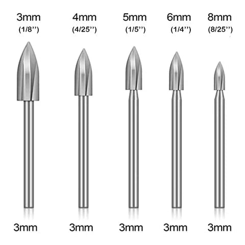 WoodCarve Pro – 5 - Piece Woodcarving Drill Bit Set - VERRANOO