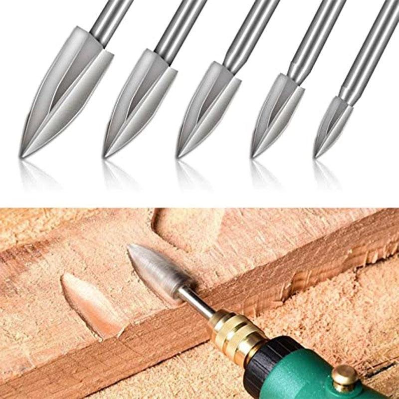 WoodCarve Pro – 5 - Piece Woodcarving Drill Bit Set - VERRANOO